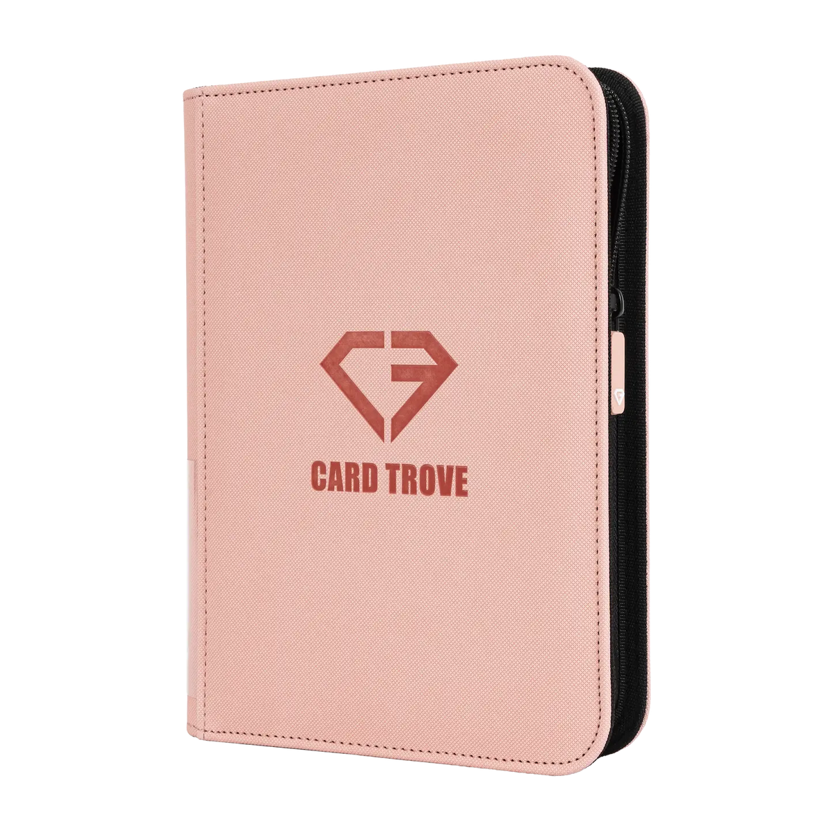 4-Pocket Card Binder Pink featuring a sturdy design with a smooth zipper and premium finishes for card storage.