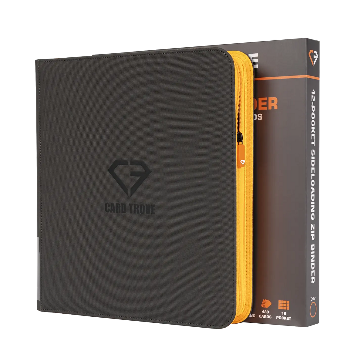 12-Pocket Card Binder - Trove Limited showcasing a sleek design for organizing 480 trading cards.