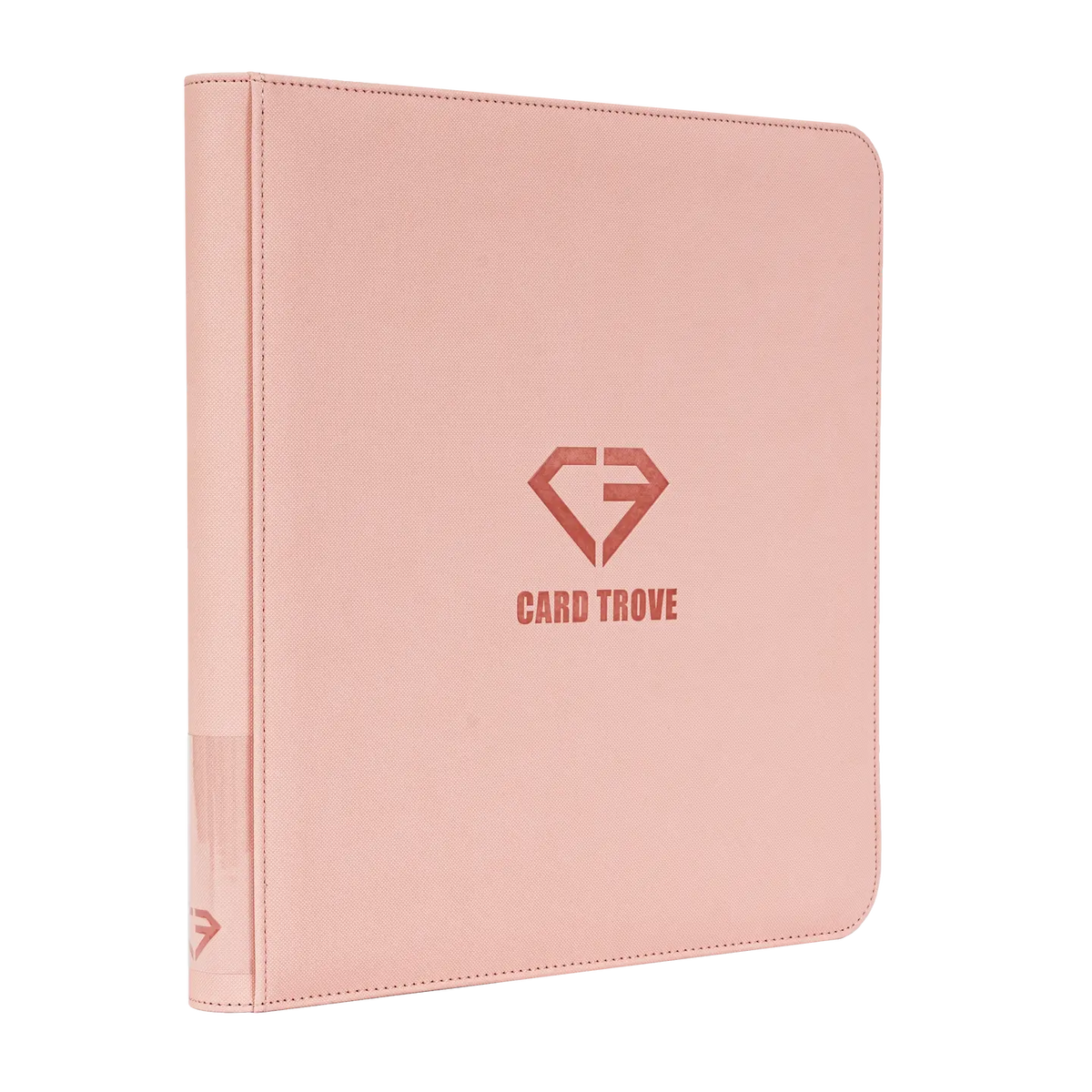 12 Pocket Card Binder Pink for storing 480 standard trading cards, featuring durable and splash-resistant design.