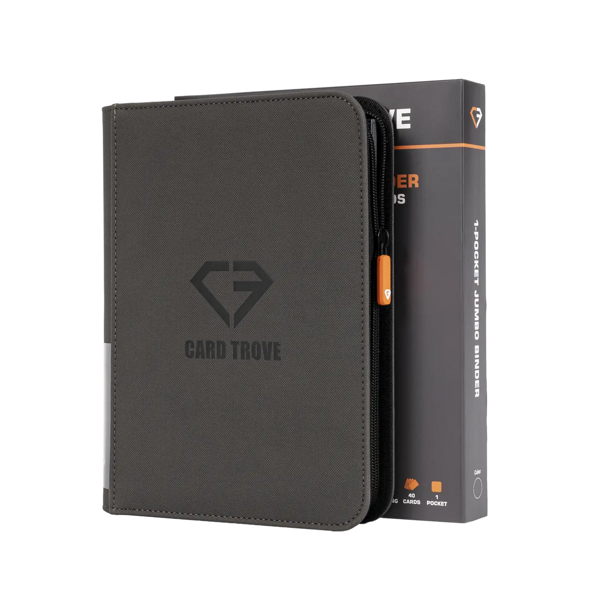 Oversized Jumbo Card Binder shown with packaging, designed for oversized trading cards with durable, splash-resistant material.