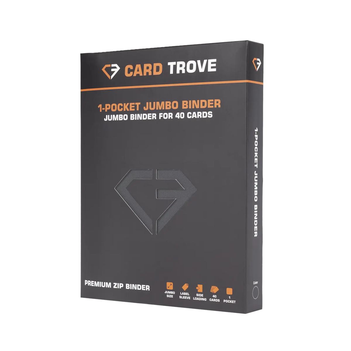Oversized Jumbo Card Binder for 40 oversized trading cards with premium zip closure and sturdy design.