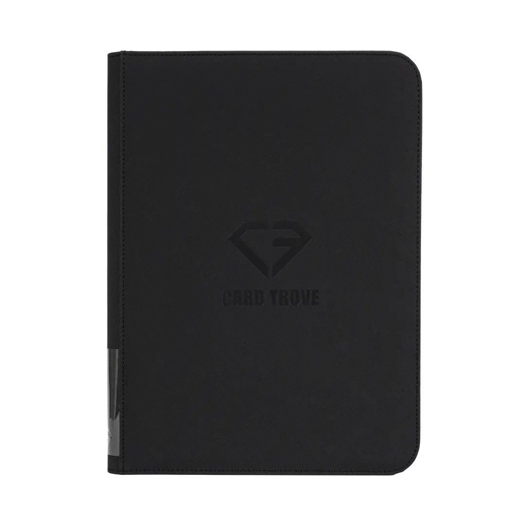 9-Pocket Karten-Binder Schwarz zur Aufbewahrung von Standard-Sammelkarten mit Spritzwasser- und Stoßfestigkeit.