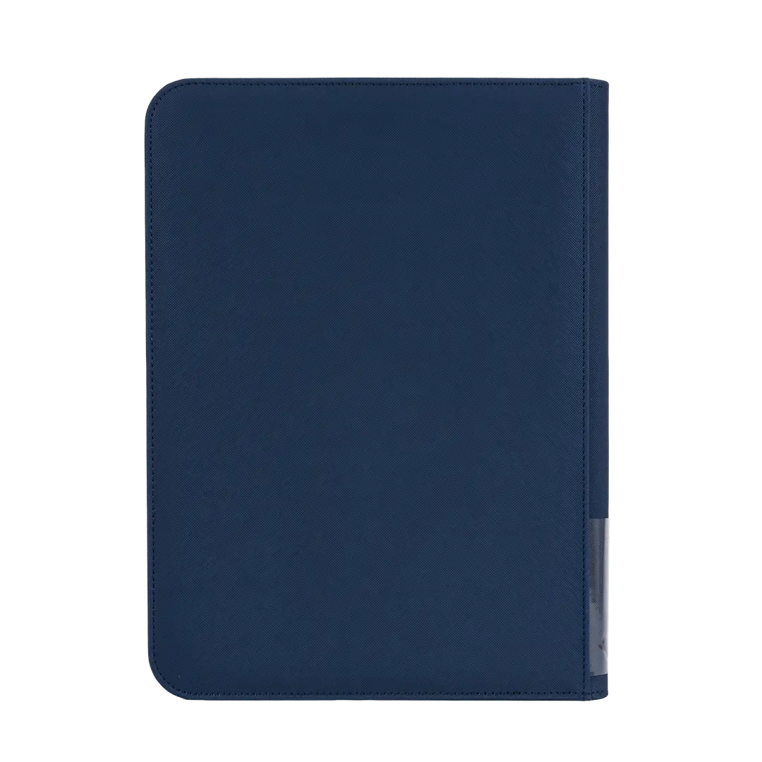 Reliure 9 pochettes bleue, reliure robuste et premium pour cartes à collectionner avec fermeture éclair lisse et finitions de qualité.