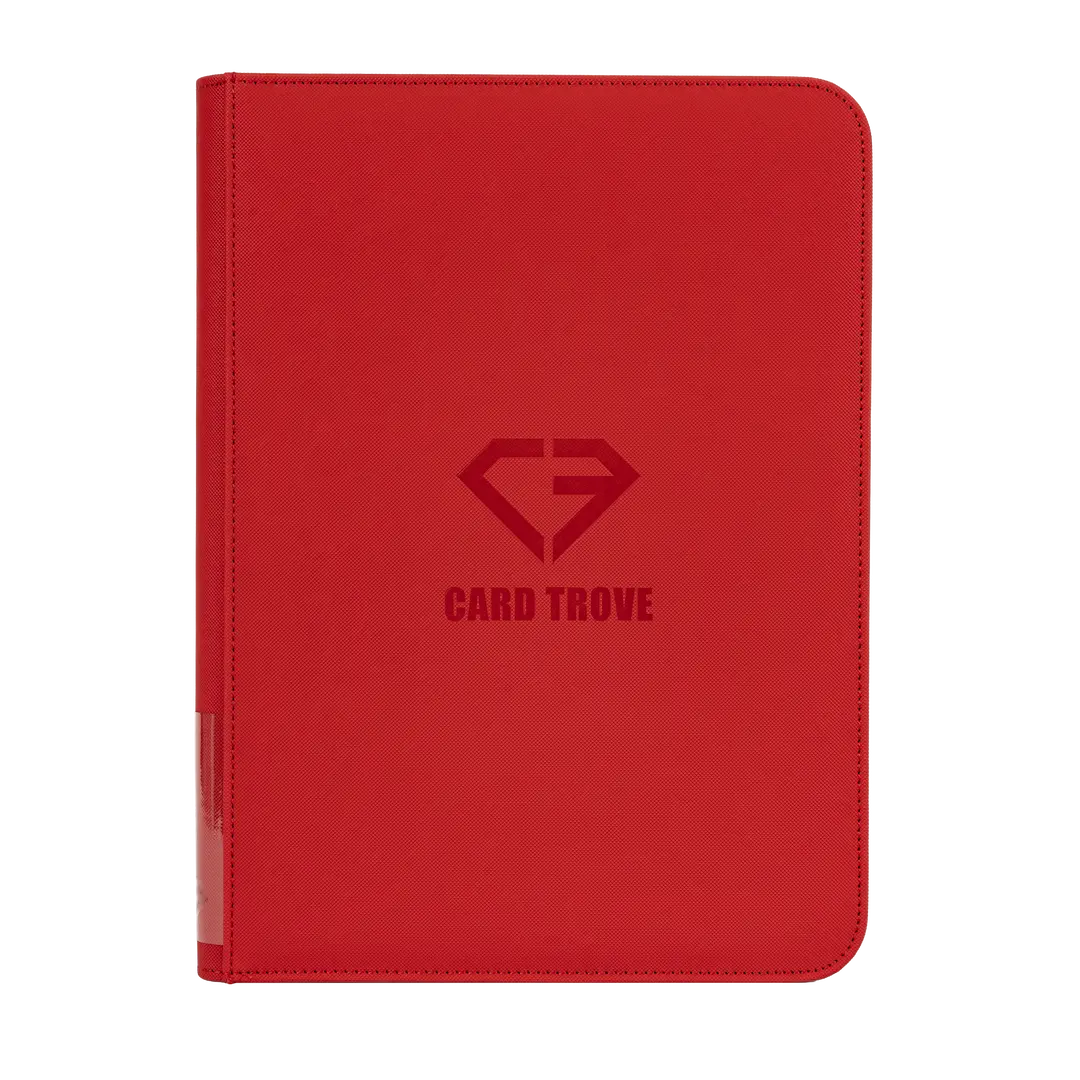 9-Pocket Karten-Binder Rot für optimale Aufbewahrung von Sammelkarten, robust und spritzwassergeschützt für Schutz.