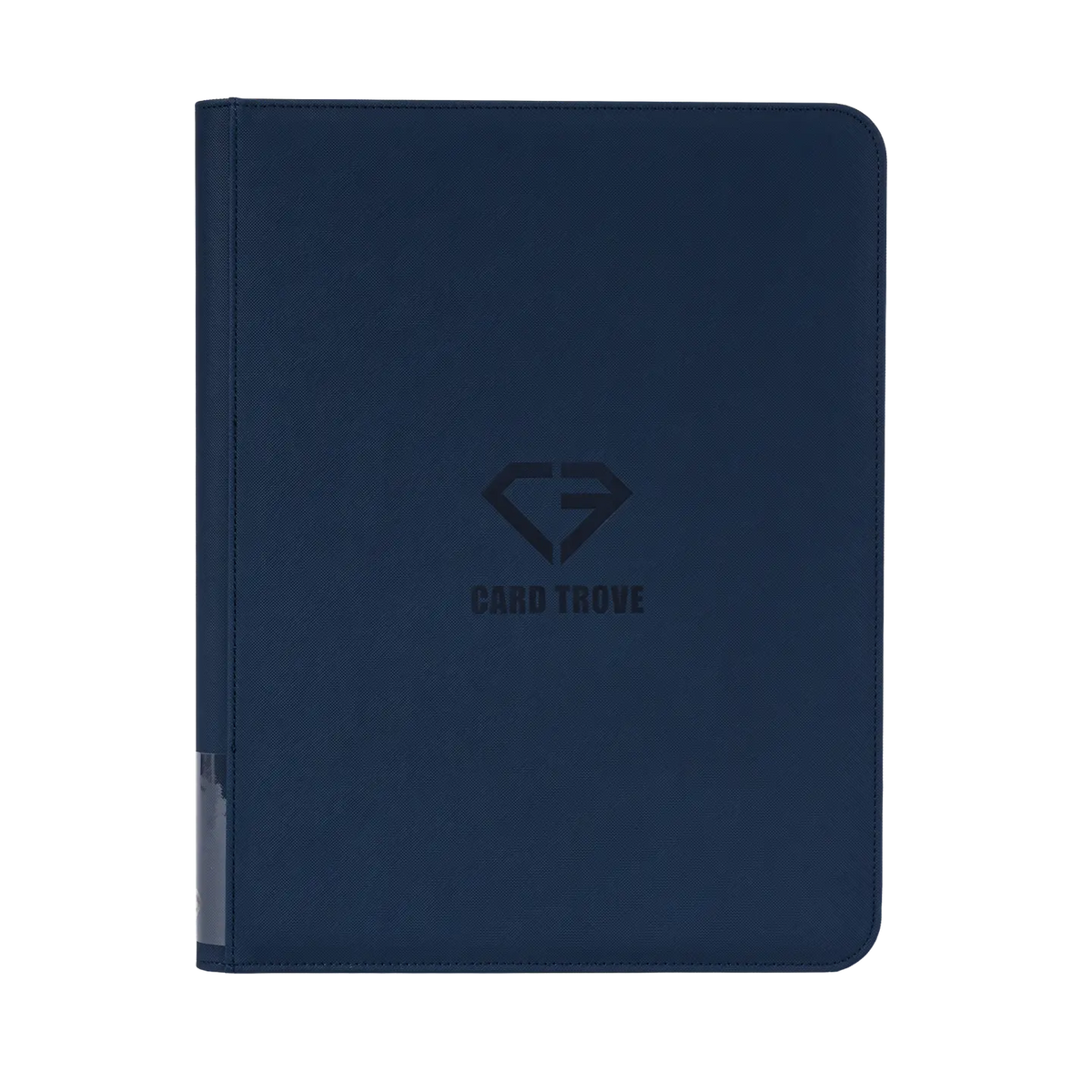9-Pocket Toploader Card Binder Blue with a sturdy cover, designed for safe storage of trading cards.