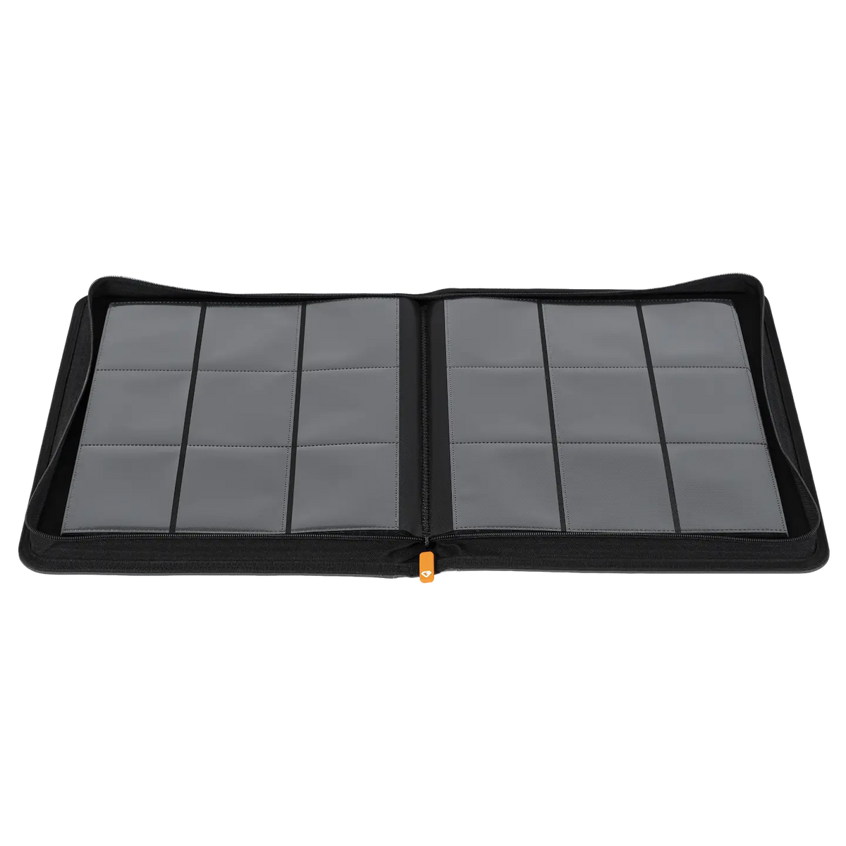 9 Pocket Toploader Card Binder showing open interior with sideloading compartments for standard trading cards.