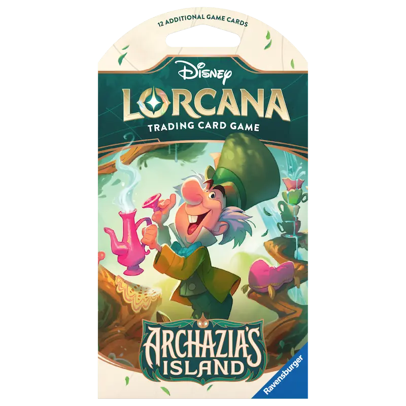 Archazia's Island Booster pack met mouwen met Disney Lorcana-personages en levendige illustraties.