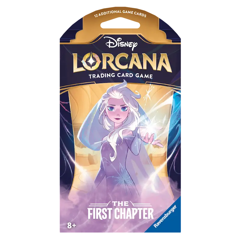 De First Chapter Sleeved Booster pack voor het Disney Lorcana ruilkaartspel met betoverende artwork.