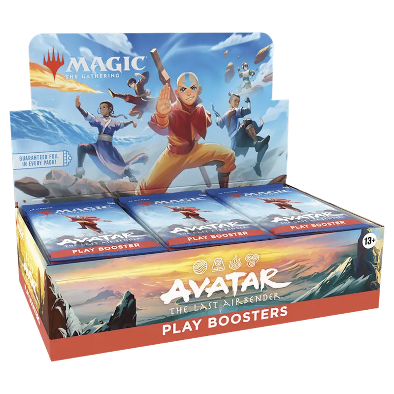 Avatar the Last Airbender Play Booster Box featuring action-packed artwork from Magic: The Gathering.