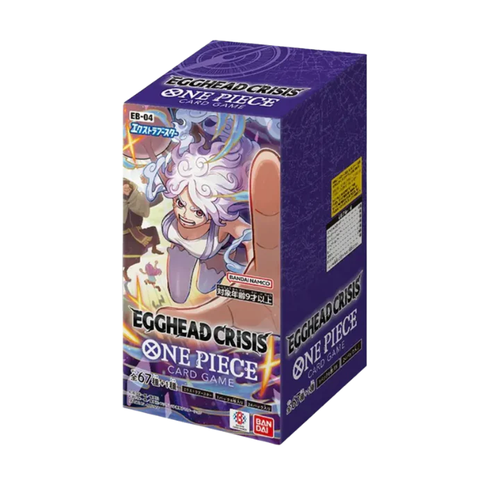 Egghead Crisis Japanese Booster Box (Live-stream) packaging for One Piece Card Game featuring character art.
