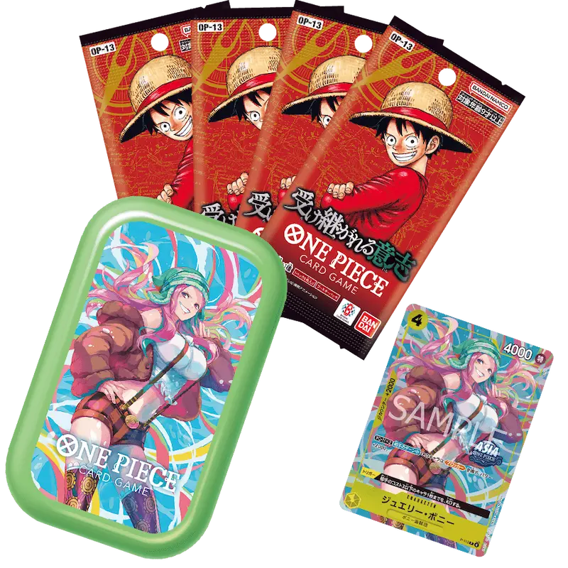 One Piece Vol 3 Coffret Tin avec boosters OP-13 et carte promo, Nami, Nico Robin, Jewelry Bonney.