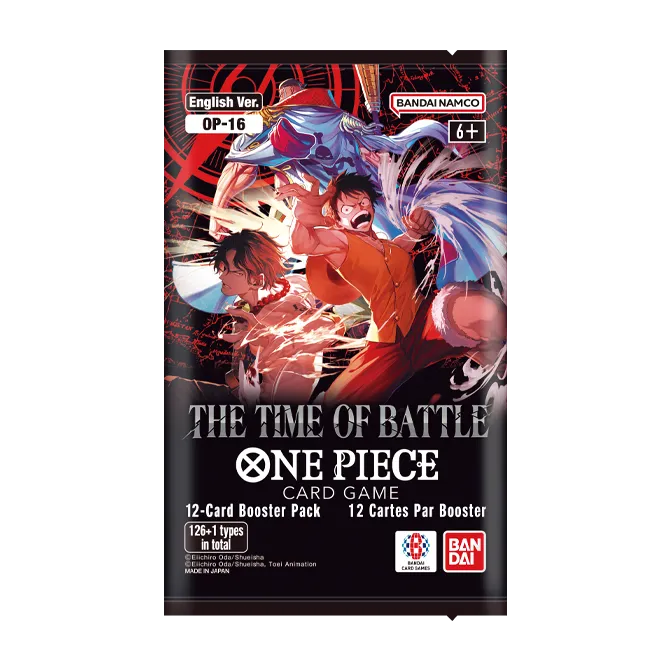 The Time of Battle Booster box featuring One Piece Card Game with dynamic characters and battle imagery. One Piece Double Pack Set Vol. 11