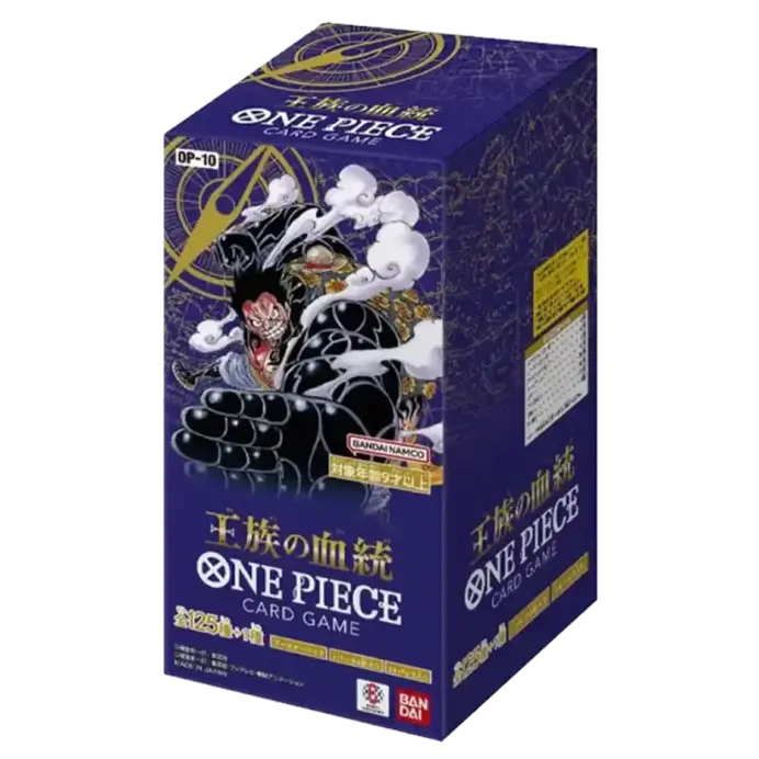 Royal Blood Japanese Booster Box featuring One Piece TCG artwork, 24 booster packs for card game enthusiasts.