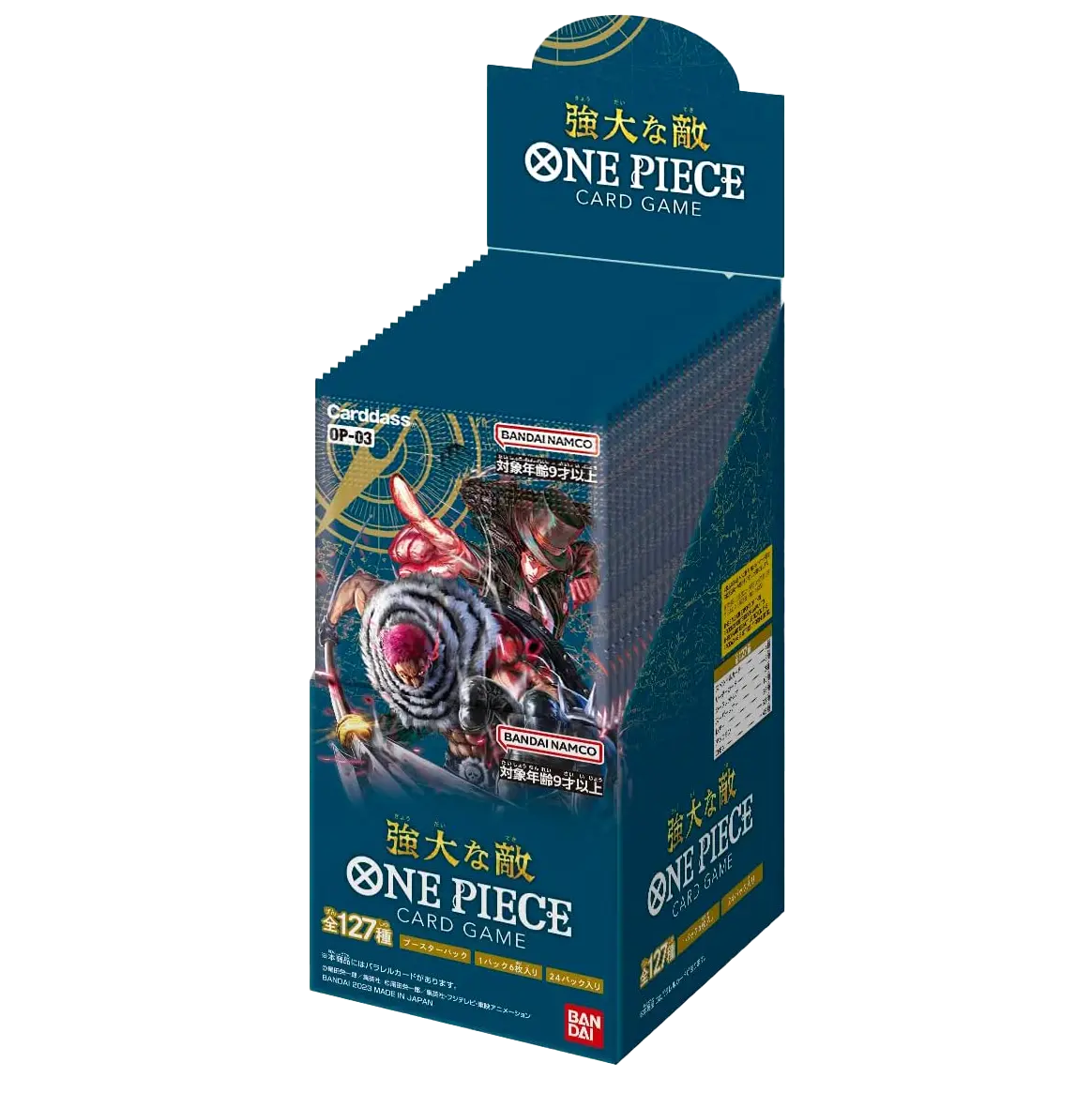 Pillars of Strength Japan Booster Box mit 24 Booster-Packs, jedes mit 12 einzigartigen Karten aus One Piece OP-03.