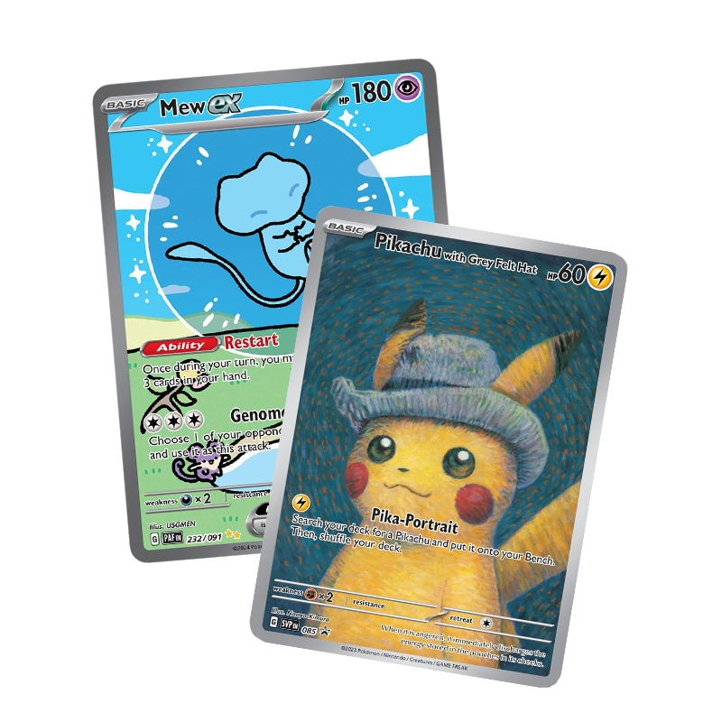 Bubble Mew und Van Gogh Pikachu, Karten sind im Hit Pack oder 10x Hit Pack für eine höhere Gewinnchance zu finden.