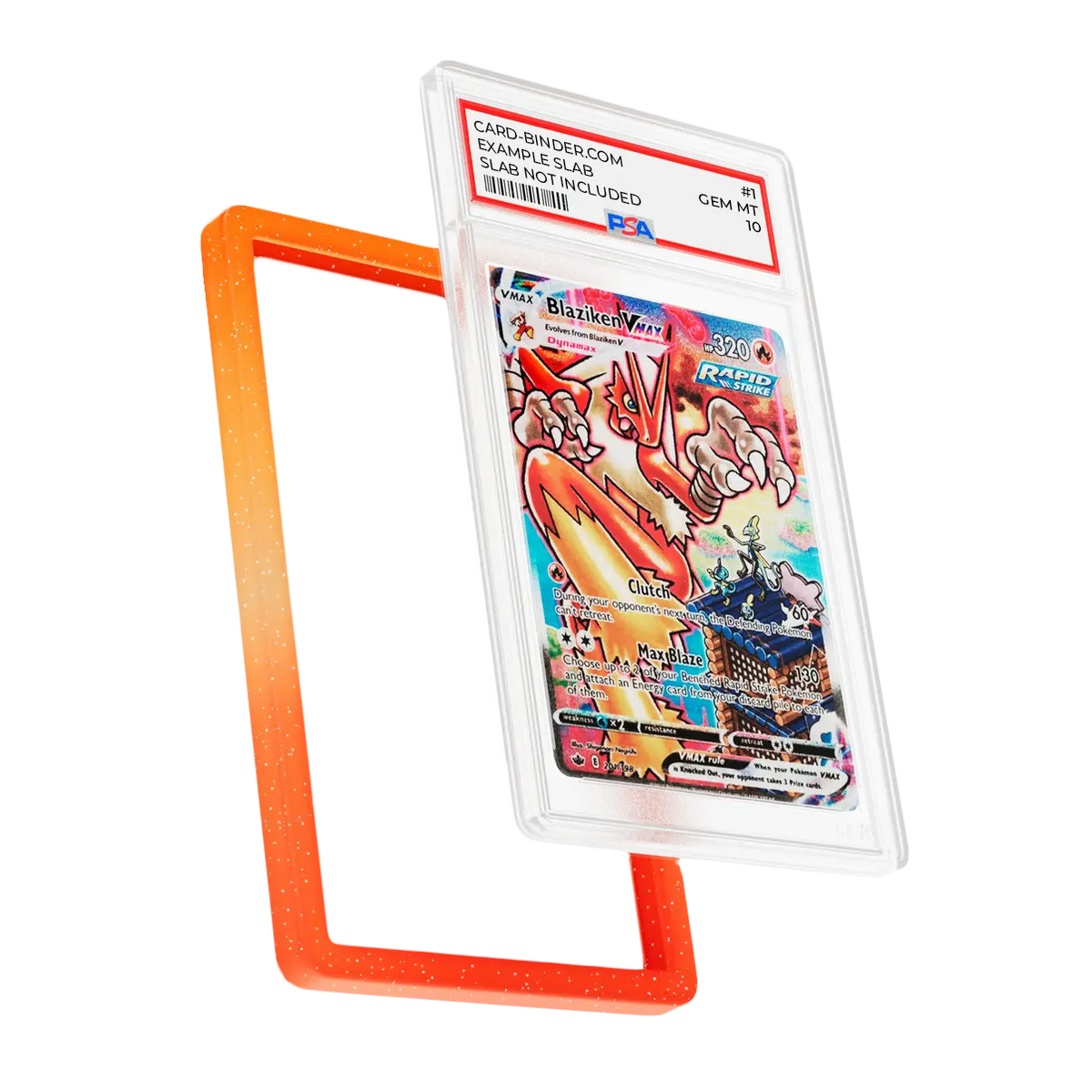 PSA Slab Guard - Fiery for PSA slab protection with vibrant orange and red gradient design.