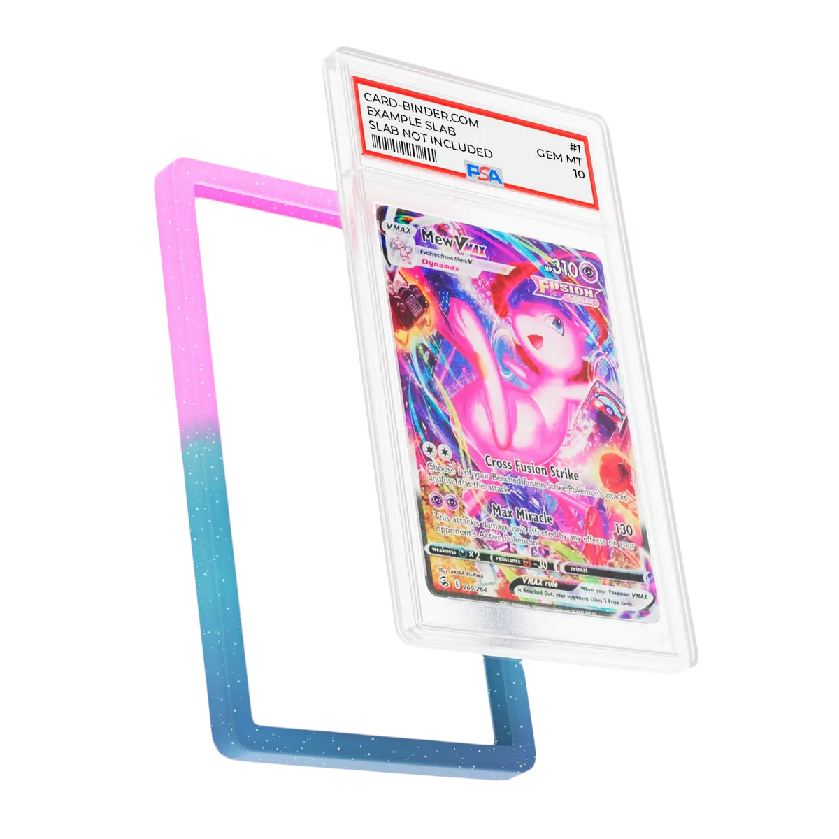 PSA Slab Guard - Starlight for PSA Slab protection with pink and blue gradient, featuring Fairy Type Pokémon.