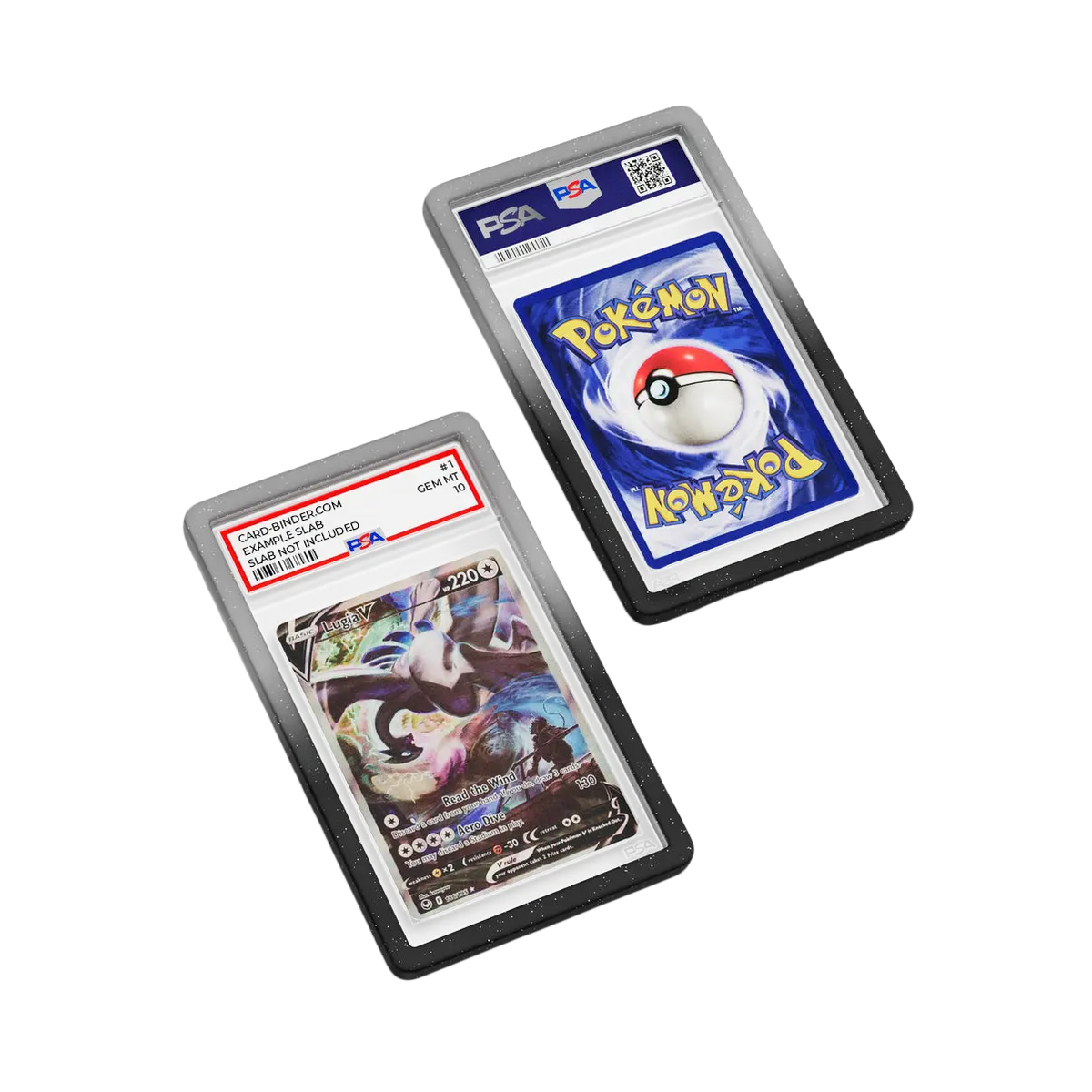 PSA Slab Guard - Graphite for protecting Lugia PSA 10 Slab with Radiant Sparkle Design.