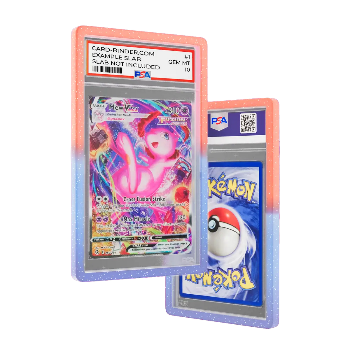 PSA Slab Guard - Stellar protecting a Mew PSA 10 Slab with a beautiful gradient design, not included.