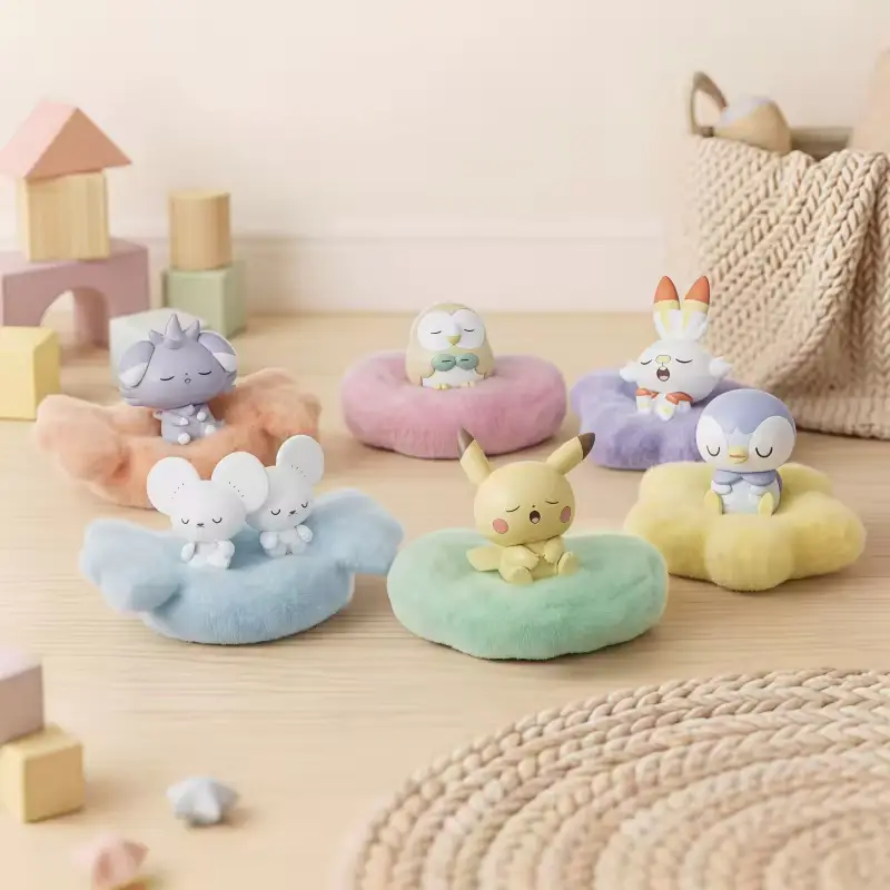 Pokémon: Poképeace Nickerchen-Figuren Blind Box (Holly Box) mit verschiedenen schlafenden Pokémon-Figuren.