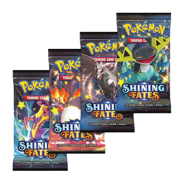 Ensemble artistique de 4 boosters Pokémon Épée et Bouclier Destinées Radieuses