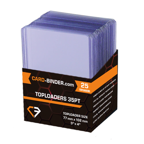 Standard Size Toploaders pack of 25 from cirdbinder.com for storing trading and gaming cards.