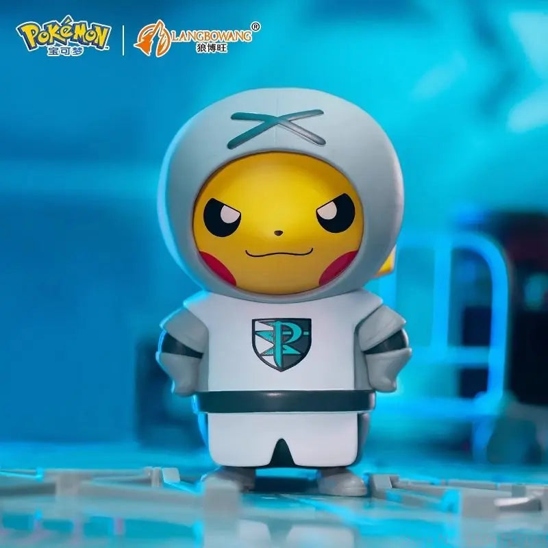 Team Plasma Pikachu figure dressed in villain costume with a playful expression and iconic outfit.