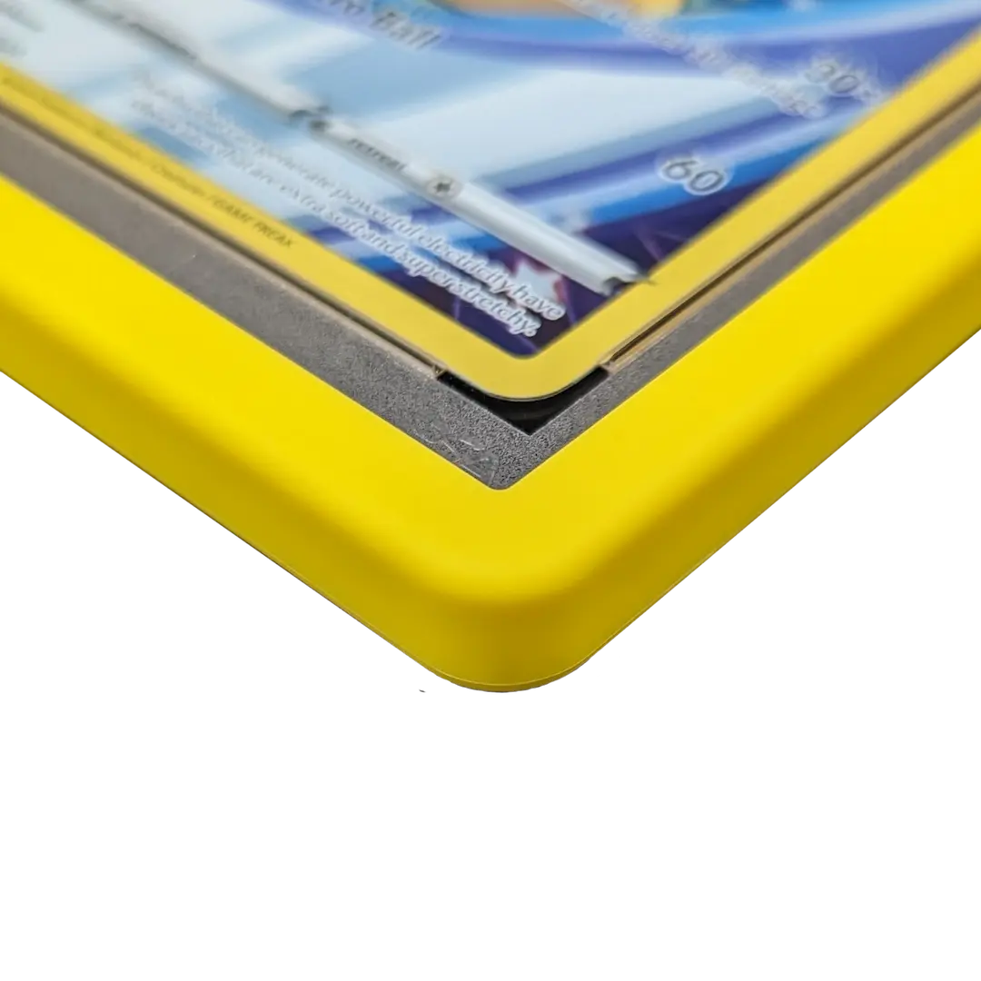 PSA Slab Bumper - Yellow showcasing the premium silicone fit on a graded card slab from cirdbinder.com.
