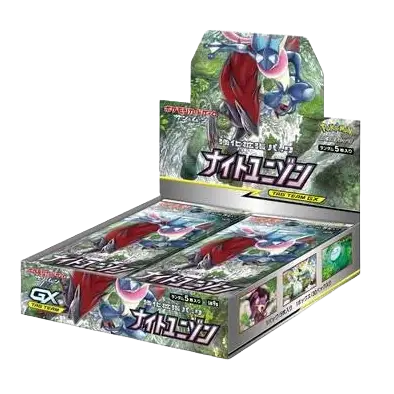 Night Unison Booster Box displayed with multiple booster packs ready for collectors and players.
