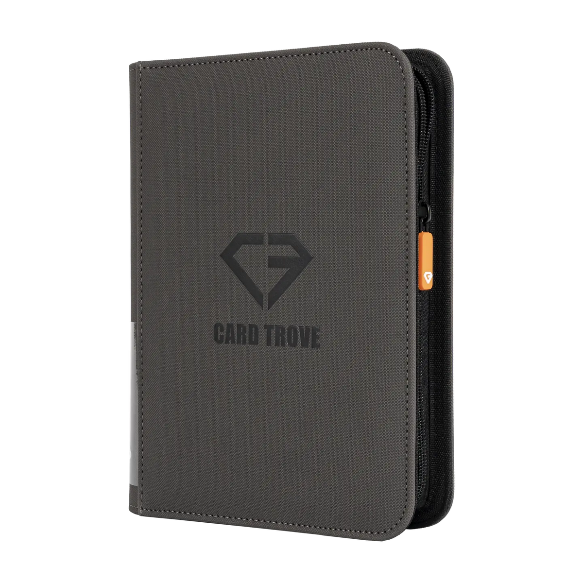 4-Pocket Card Binder Grey with zip closure for storing standard trading cards securely