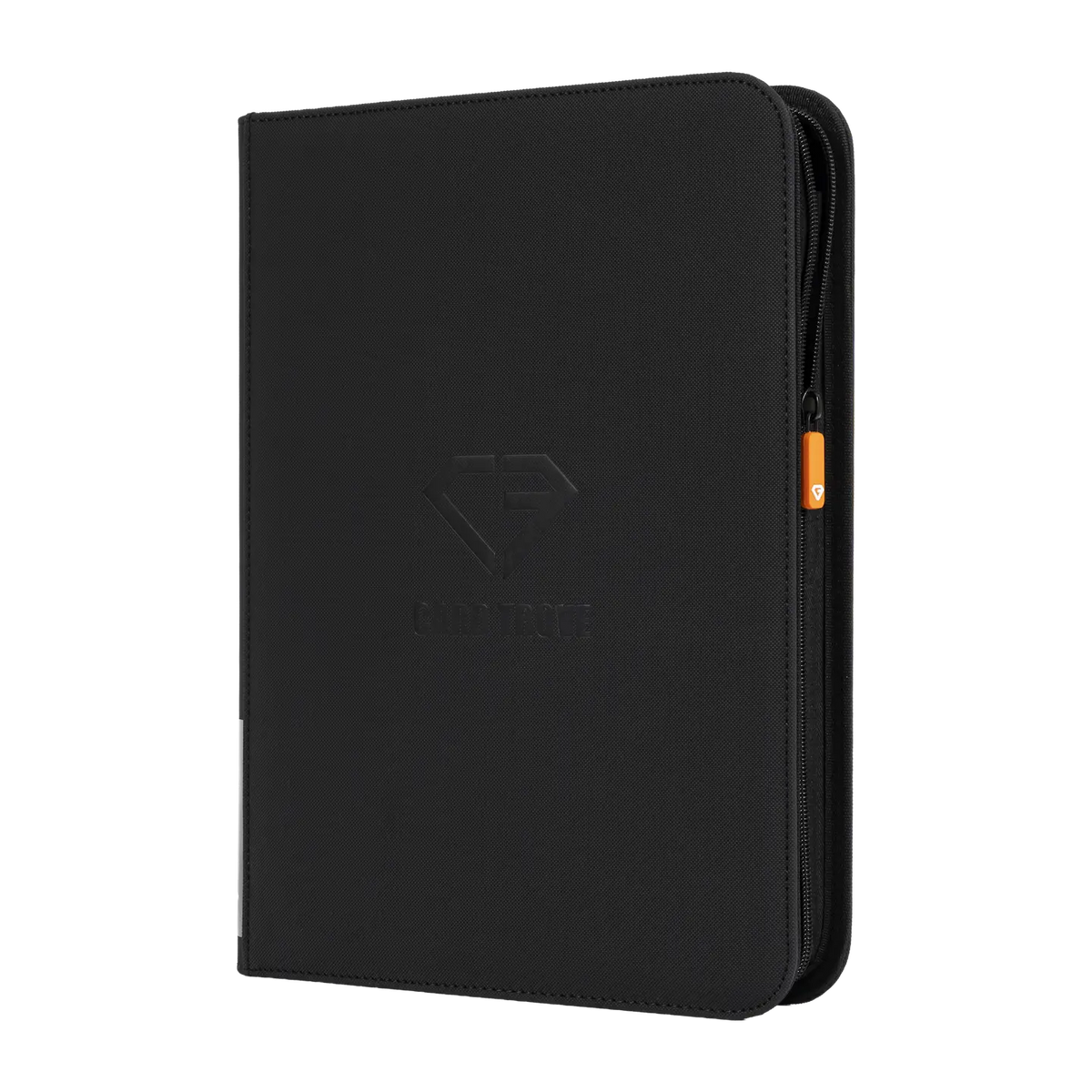 9-Pocket Card Binder Black, premium binder for trading cards with splash resistant surface and smooth zipper.