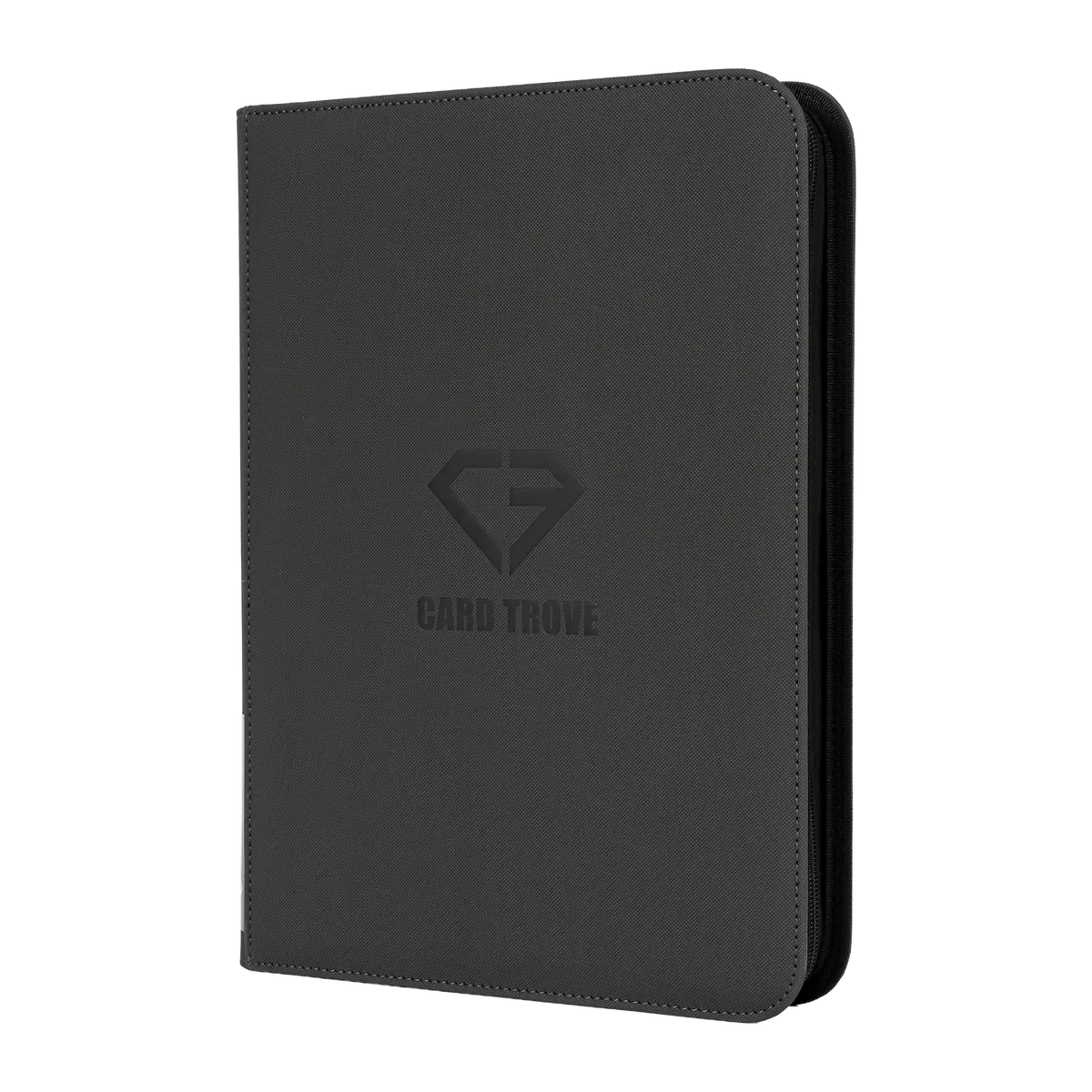 9 Pocket Card Binder gray for up to 360 standard trading cards with smooth zipper and durable design.