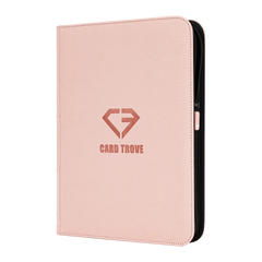 9-Pocket-Kartenbinder Pink mit strapazierfähigem Design und glattem Reißverschluss zur Aufbewahrung von Sammelkarten.