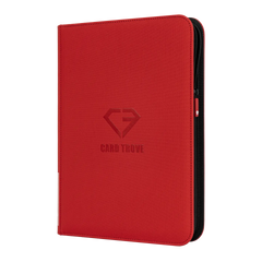 9-Pocket Karten-Binder Rot – Premium-Binder für 360 Standard-Sammelkarten, spritzwassergeschützt und robustes Design.