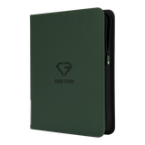 9-Pocket Toploader Kaarthouder Binder Groen met soepele rits en strak design voor maximaal 252 ruilkaarten.