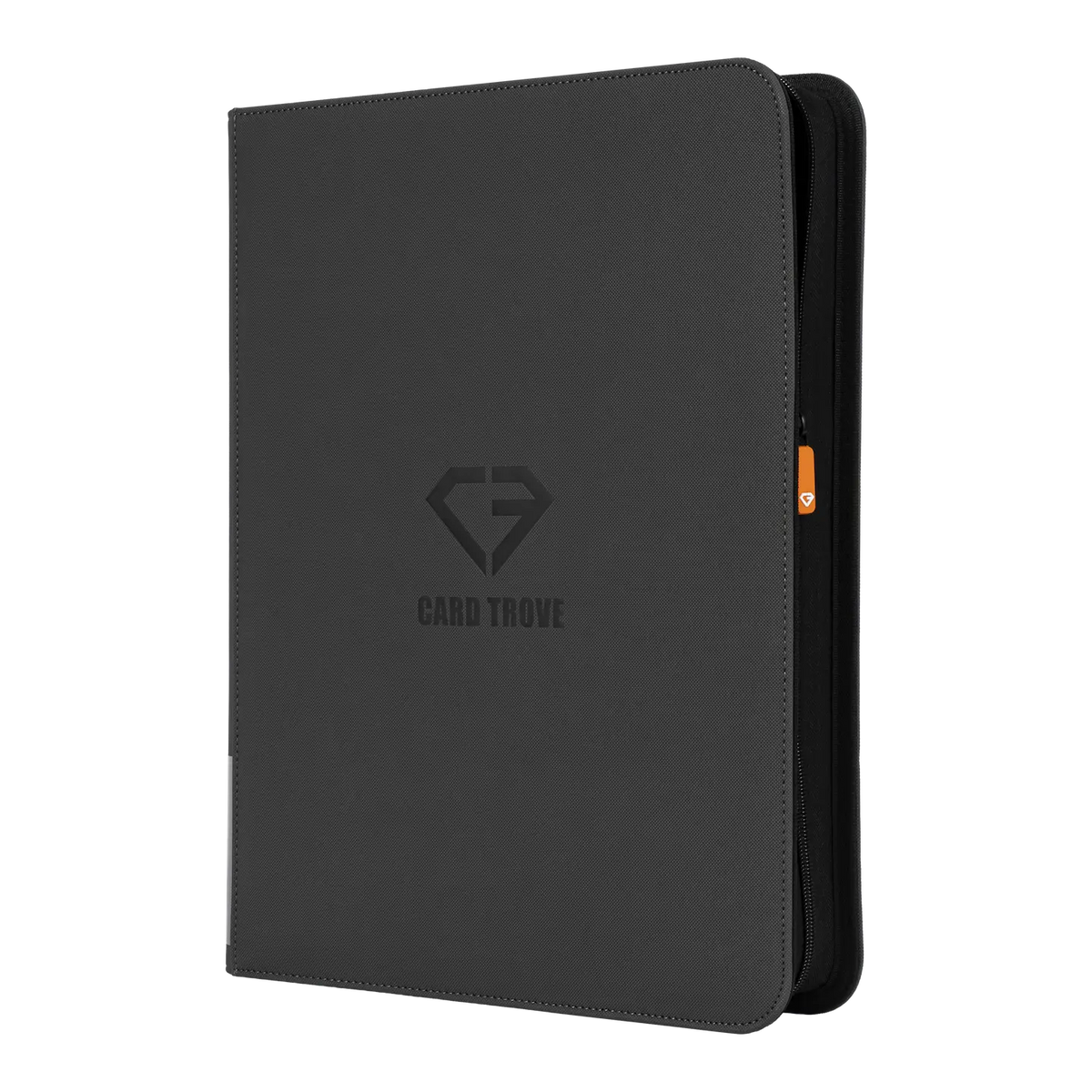 9 Pocket Toploader Card Binder in grey with smooth zipper and splash-resistant design for 252 trading cards.