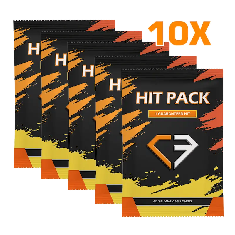 10er-Hit-Pack (Live-Stream) mit vier sammelbaren Booster-Packs mit garantierten Hits.