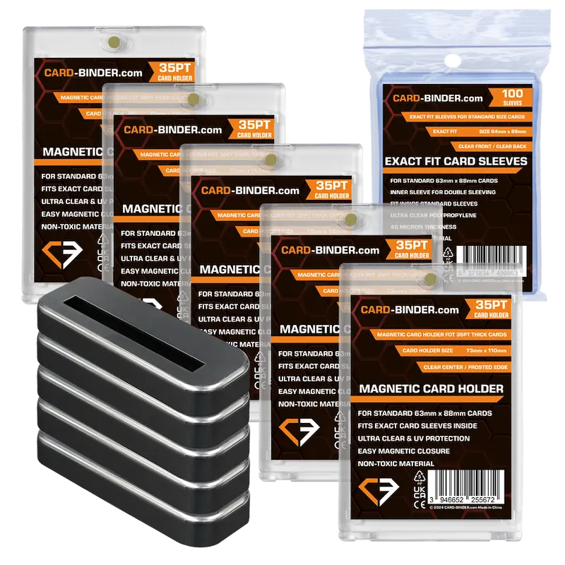 Magnetische kaarthouder + standaard + hoesje bundel (5 stuks)