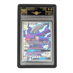 PSA Slab Bumper - Black protecting a graded Pokémon Darkrai GX card displayed in a sleek holder.
