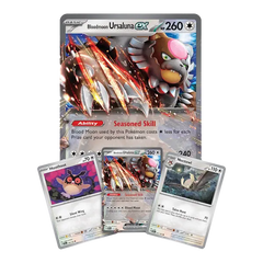 Inhalt der Bloodmoon Ursaluna EX Box mit Promo-Karten