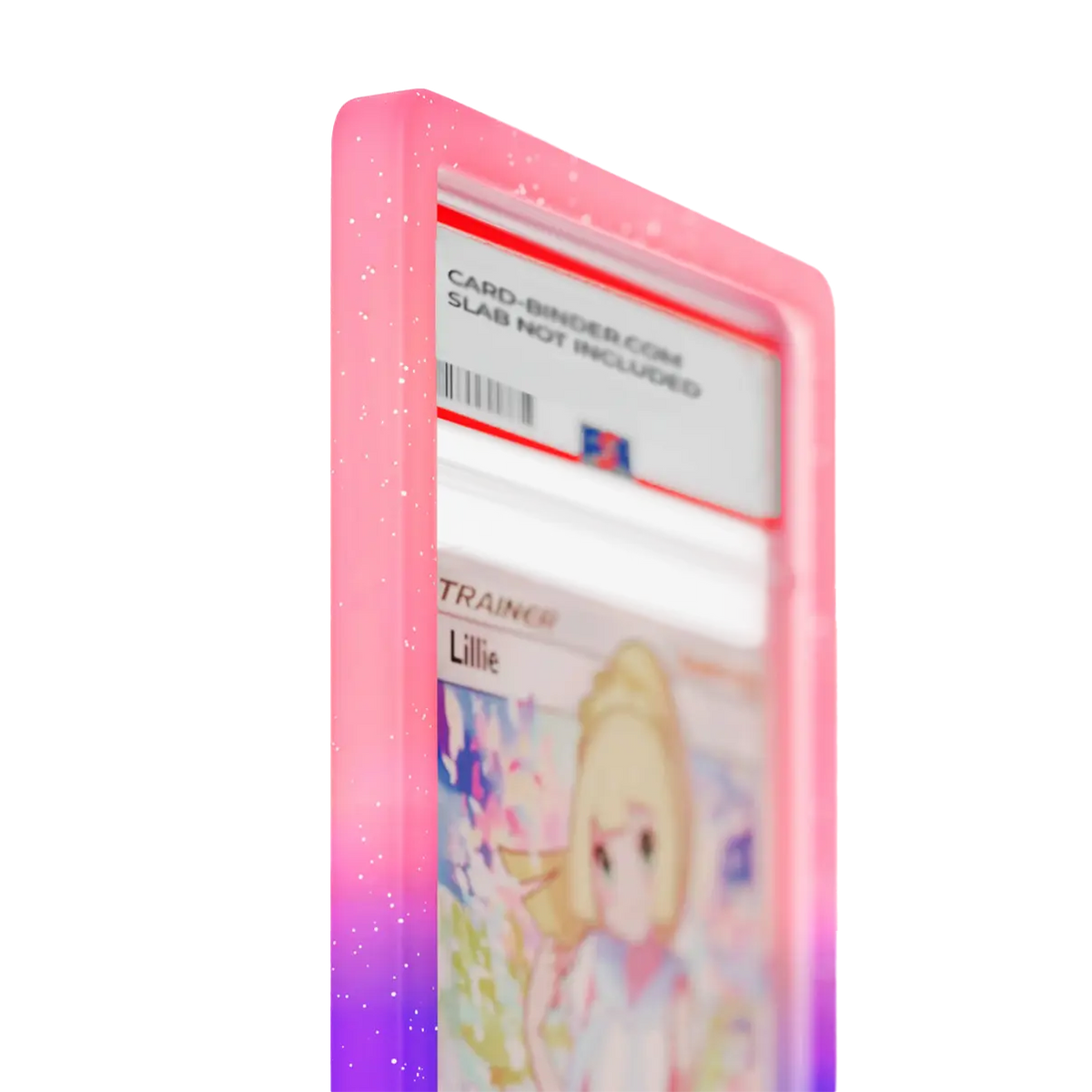 PSA Slab Guard - Blooming in beautiful purple and pink gradient, protecting a Lillie PSA 10 Slab.