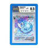PSA Slab Bumper - Blauw ter bescherming van een Vaporeon Pokémon-kaart, beoordeeld met 8,5, van cirdbinder.com.