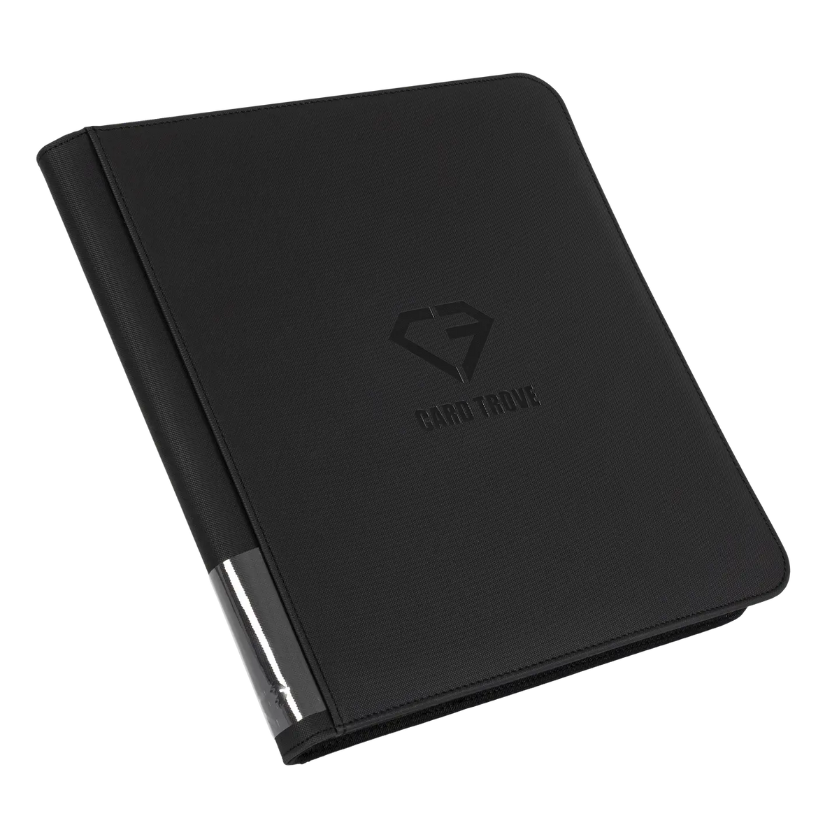 12-Pocket Card Binder Black with sleek design and premium finish for storing standard trading cards.