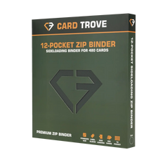 Reliure de cartes à 12 pochettes verte avec capacité de 480 cartes et conception à chargement latéral pour cartes à collectionner standard.