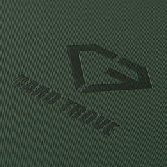 Reliure de cartes 12 pochettes verte avec surface texturée et logo CARD TROVE, conçue pour le rangement de cartes à collectionner.