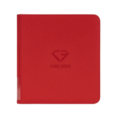 12-Pocket Karten-Binder Rot, Premium-Binder für 480 Sammelkarten mit glattem Reißverschluss und spritzwassergeschützter Oberfläche.