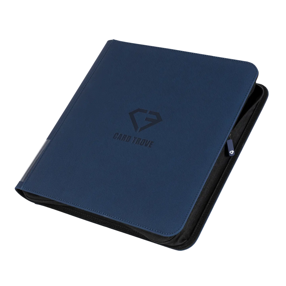 12-Pocket XL Card Binder Blue, sturdy binder for trading cards with zipper and splash-resistant finish.
