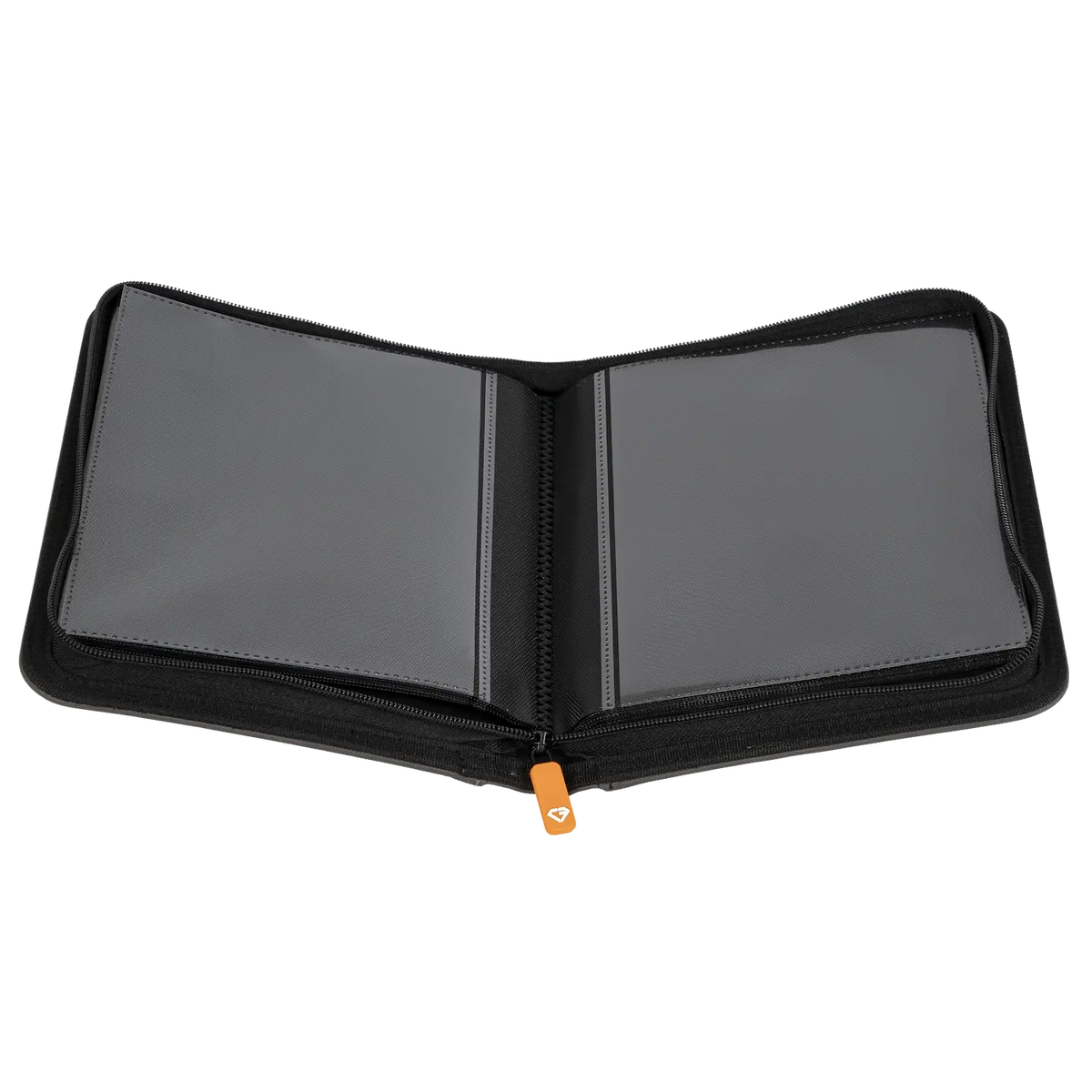 Oversized Jumbo Card Binder open view showcasing two compartments for oversized trading cards.