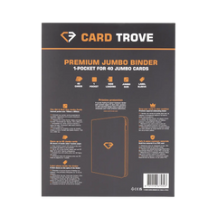 Oversized Jumbo Card Binder with premium design for 40 jumbo trading cards, featuring splash and impact resistant surface.