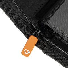 Zipper detail of the Oversized Jumbo Card Binder showcasing durable material and quality craftsmanship.